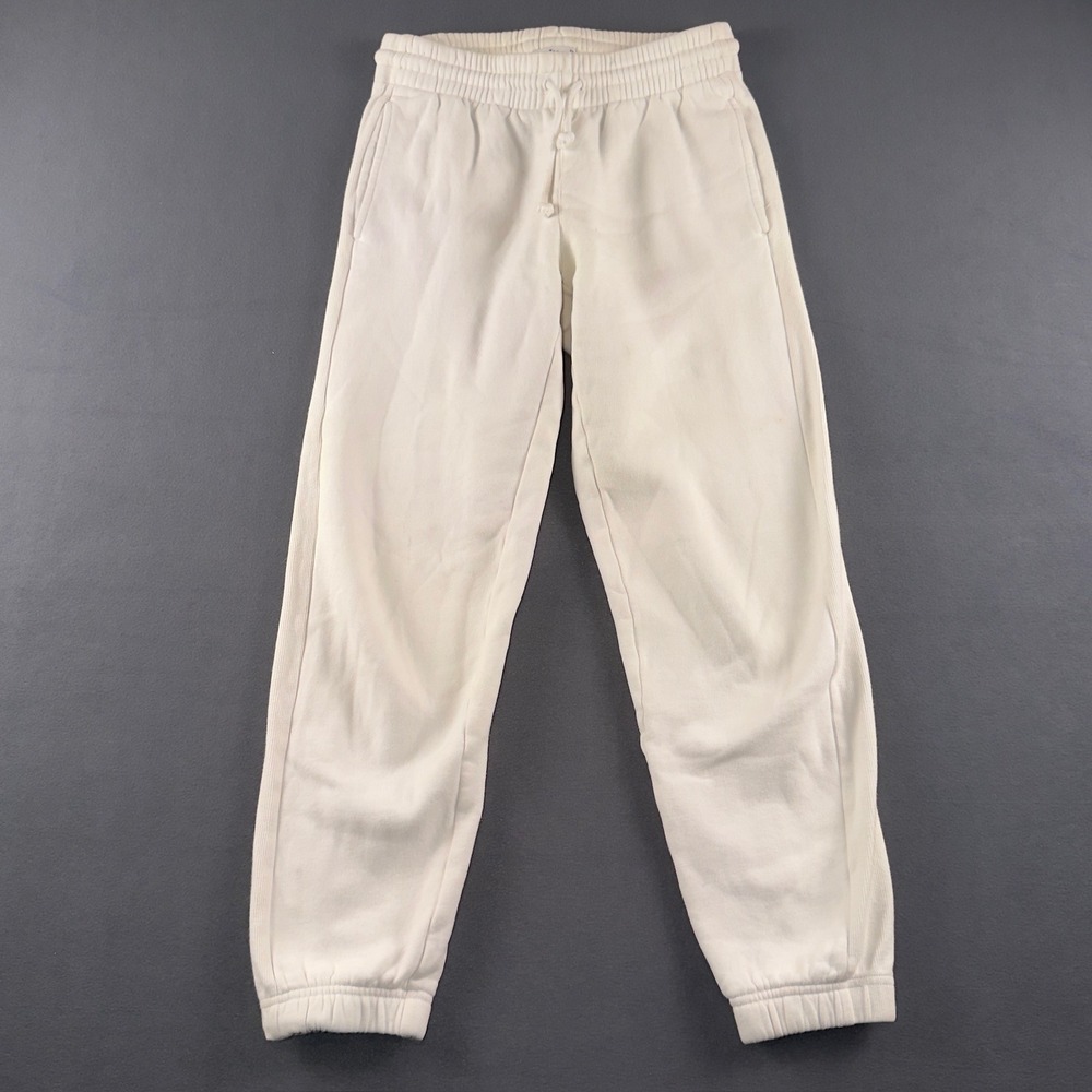 Tna Aritzia White Fleece Jogger Sweatpants XS FFS3-60155-29
